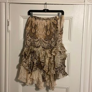 Roberto Cavalli cheetah/snake print chiffon skirt